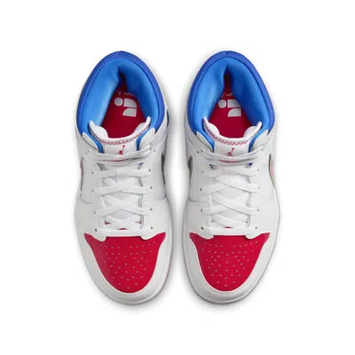 Air Jordan (gs)  1 Mid Rm Easyon 'white Racer Blue Red' In Multi