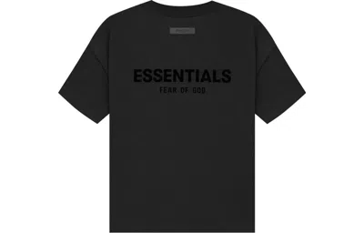 Essentials Fear Of God  Ss22 Logo Tee 'stretch Limo' In Black
