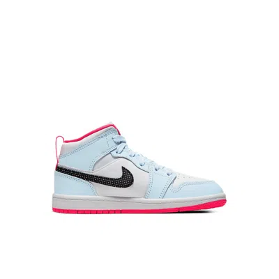 Air Jordan (ps)  1 Mid 'half Blue' In White