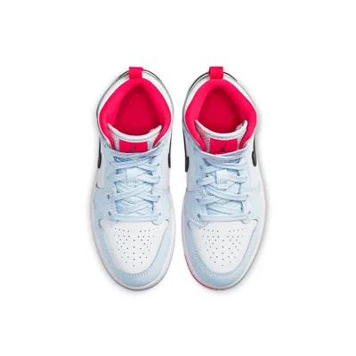 Air Jordan (ps)  1 Mid 'half Blue' In White