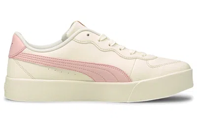 Puma (wmns)  Skye Clean Casual Board Shoes White/pink In Multi