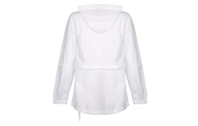 Nike Logo Embroidered Solid Color Windbreaker Jacket In White