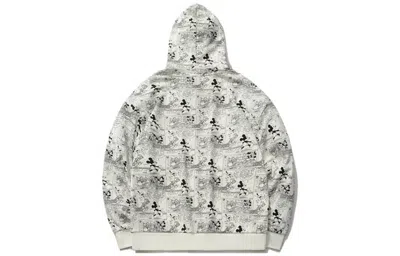 Li-ning (wmns)  X Disney Crossover Mickey Mouse Full Print Pullover Hoodie 'white' In Gray