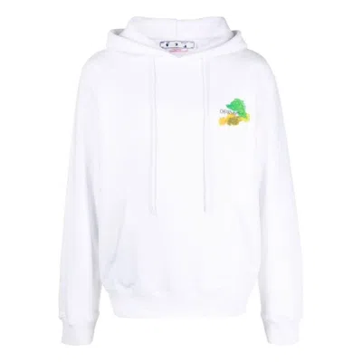 Off-white Brush Arrow Slim Hoodie White Multicolor In Gray