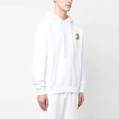 Off-white Brush Arrow Slim Hoodie White Multicolor In Gray