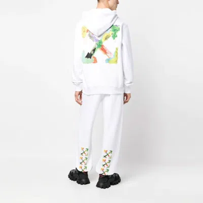 Off-white Brush Arrow Slim Hoodie White Multicolor In Gray
