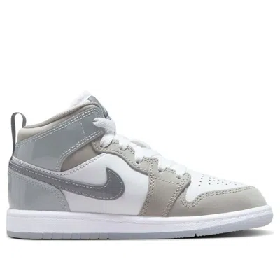 Air Jordan (ps)  1 Mid Se 'white Medium Grey Cool Grey' In Gray