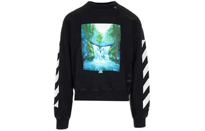 Off-white Men's  Pullover Loose Printing Black In Multi