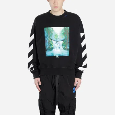 Off-white Men's  Pullover Loose Printing Black In Multi