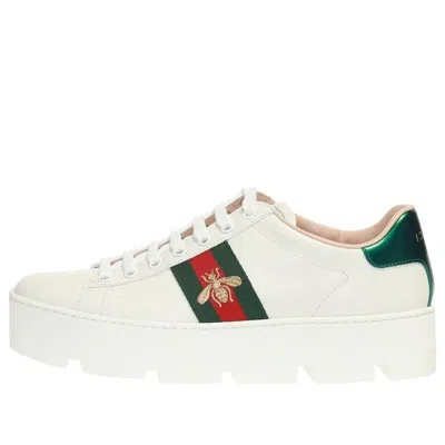 Gucci (wmns)  Ace Embroidered Platform 'white' In White