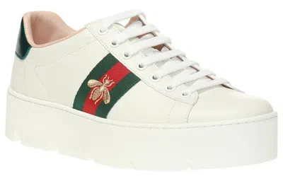 Gucci (wmns)  Ace Embroidered Platform 'white' In White