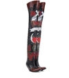 VETEMENTS Painted leather over-the-knee boots