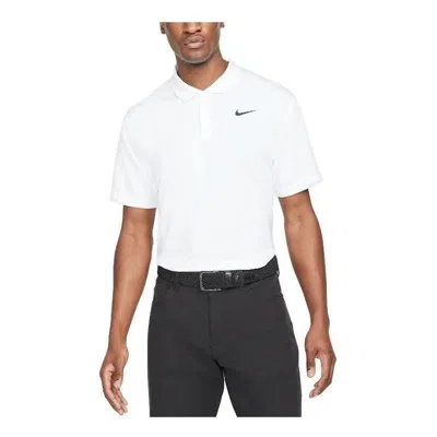 Nike Dri-fit Victory Logo Quick Dry Breathable Sports Short Sleeve Polo Shirt White