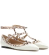 VALENTINO GARAVANI ROCKSTUD LEATHER BALLET FLATS,P00210475