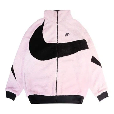 Nike Big Swoosh Reversible Boa Jacket (asia Sizing) 'pink Black'