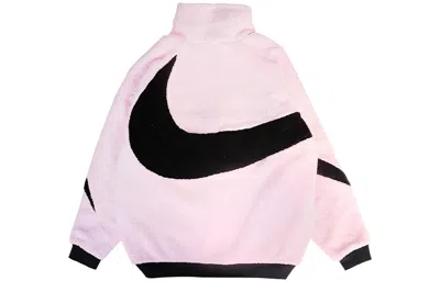 Nike Big Swoosh Reversible Boa Jacket (asia Sizing) 'pink Black'