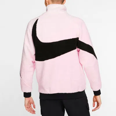 Nike Big Swoosh Reversible Boa Jacket (asia Sizing) 'pink Black'