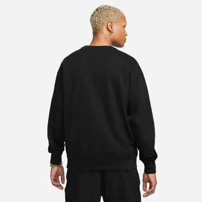 Nike Solo Swoosh Oversized Logo-embroidered Cotton-blend Jersey Sweatshirt In Black