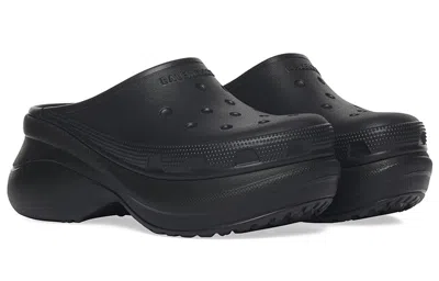Balenciaga X Crocs Logo-embossed Slides In Black