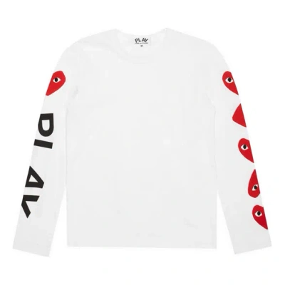 Comme Des Garçons Play (wmns) Comme Des Garcons Play 5 Hearts Long Sleeves Tee 'white'
