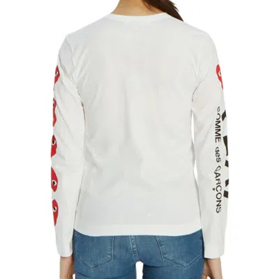 Comme Des Garçons Play (wmns) Comme Des Garcons Play 5 Hearts Long Sleeves Tee 'white'