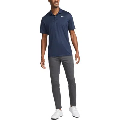 Nike Tennis Dri-fit Solid Polo Top In Navy In Blue