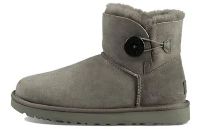 Ugg ® Mini Bailey Button Ii Genuine Shearling Boot In Gray