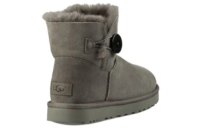 Ugg ® Mini Bailey Button Ii Genuine Shearling Boot In Gray