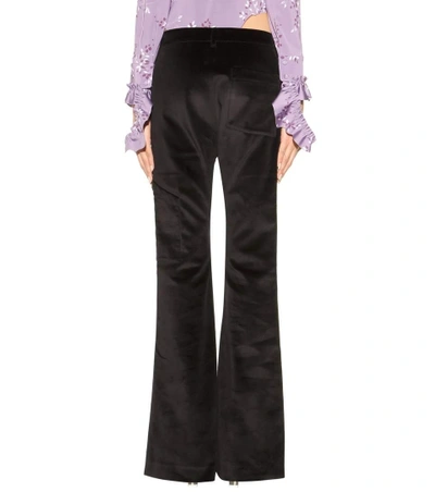 Shop Vetements Velvet Wide-leg Trousers In Black
