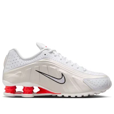 Nike Shox R4 Rubber-trimmed Shell Sneakers In White