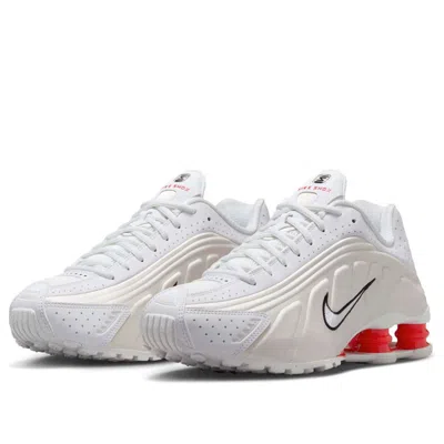 Nike Shox R4 Rubber-trimmed Shell Sneakers In White