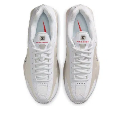 Nike Shox R4 Rubber-trimmed Shell Sneakers In White