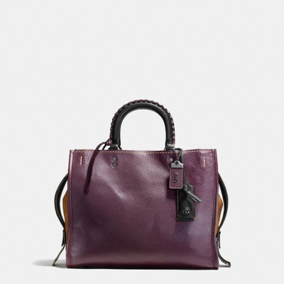 Shop Coach Rogue With Whipstitch Handle - Women's In Oxblood/black Copper