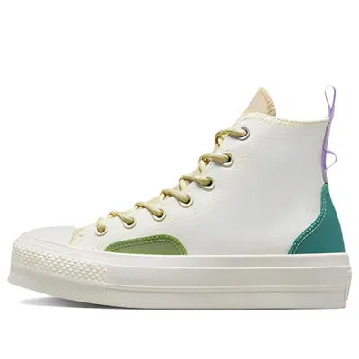 Converse (wmns)  Chuck Taylor All Star Lift Platform High 'colorblock Overlay Algae Coast' In White
