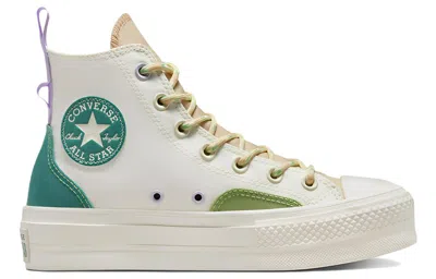 Converse (wmns)  Chuck Taylor All Star Lift Platform High 'colorblock Overlay Algae Coast' In White