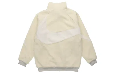 Nike Big Swoosh Reversible Boa Jacket (asia Sizing) 'cream White' In Neutral