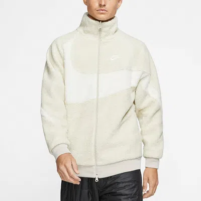 Nike Big Swoosh Reversible Boa Jacket (asia Sizing) 'cream White' In Neutral