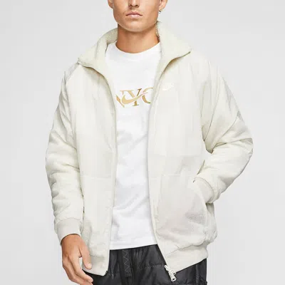Nike Big Swoosh Reversible Boa Jacket (asia Sizing) 'cream White' In Neutral
