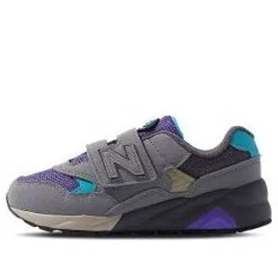 New Balance (ps)  580 Hook & Loop 'shadow Grey With Electric Indigo' In Gray