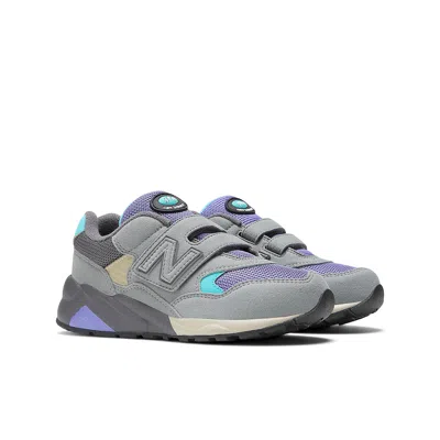 New Balance (ps)  580 Hook & Loop 'shadow Grey With Electric Indigo' In Gray