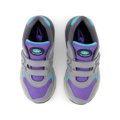 New Balance (ps)  580 Hook & Loop 'shadow Grey With Electric Indigo' In Gray