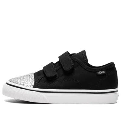 Vans Style 23 V Toddler 'glitter Toe - Black' In Multi