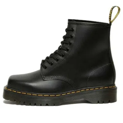 Dr. Martens Smooth Leather Quad Platform Boots In Black In Black