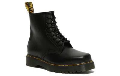 Dr. Martens Smooth Leather Quad Platform Boots In Black In Black