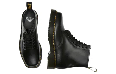 Dr. Martens Smooth Leather Quad Platform Boots In Black In Black
