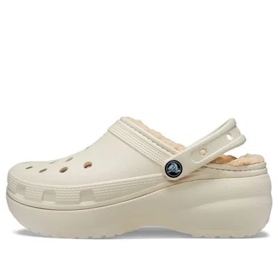 Crocs Classic Platform Lined Sabots Femmes Bone 36 In Neutral