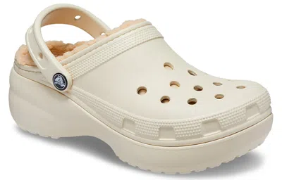 Crocs Classic Platform Lined Sabots Femmes Bone 36 In Neutral