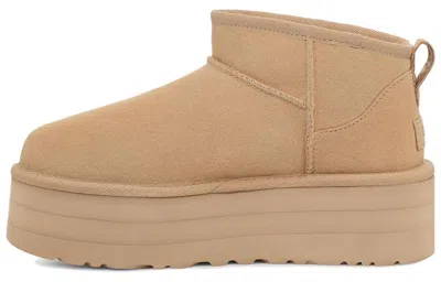 Ugg Beige Suede Ankle Boots In Brown