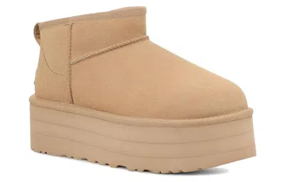 Ugg Beige Suede Ankle Boots In Brown