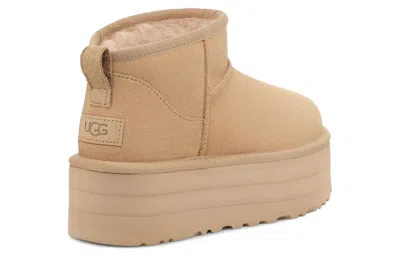 Ugg Beige Suede Ankle Boots In Brown